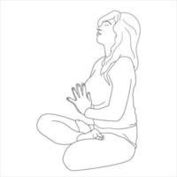 Malvorlagen - Charakter in Yoga-Pose-Vektor-Charakter-Illustration. vektor