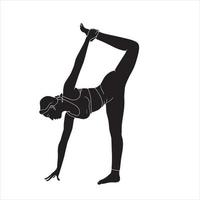 karaktärssilhouett - karaktär i yogaställning, karaktärssillhouett. vektor