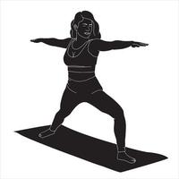 Charaktersilhouette - Charakter in Yoga-Pose, Charaktersilhouette. vektor