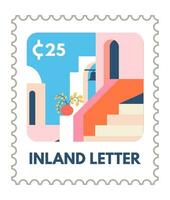 Inland Brief, Postkarte oder Post- Kennzeichen Vektor