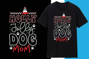 Stechpalme lustig Hund Mama Weihnachten t Hemd Design vektor
