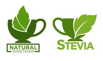natürlich Stevia organisch Süßstoff zum Geschirr Vektor