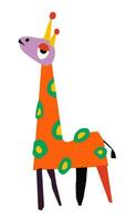 färgrik giraff, barn hantverk eller teckning vektor