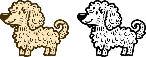 Gekritzel Stil süß Hund Vektor Illustration, ungarisch Schäferhund Gekritzel Stil, flauschige Hund im Gekritzel Stil Lager Vektor Bild