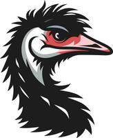 söt emu ratite fågel klotter stil vektor illustration, söt emu dromaius struts tecknad serie stil färgad och svart och vit linje konst för färg bok stock vektor bild