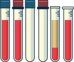 einstellen von Blut Stichprobe Sammlung Röhren Vektor Illustration, Zitrat Tube zum Labor Tube Sammlung Lager Vektor Bild