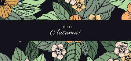 Herbst Blumen- Karte, Banner oder Poster Design vektor