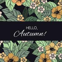 Herbst Blumen- Karte, Banner oder Poster Design vektor