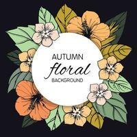 Herbst Blumen- Karte, Banner oder Poster Design vektor