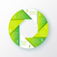 grön cirkulär infographic mall med åtta alternativ vektor