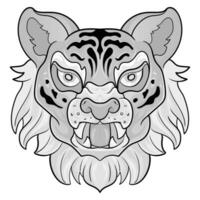 Tiger Kopf, Tiger Kopf Tätowierung, Tiger Kopf Logo, Tiger Kopf Maskottchen vektor