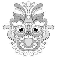 tatueringar svart och vit barongsai drake kinesiska illustration. Bra för element design och färg sidor vektor