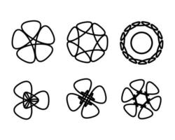 abstrakta blommor cirkel disposition tecken vektor