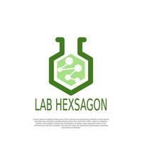 einfach Hexagon Labor Logo Design Vorlage vektor