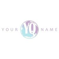 yq första logotyp vattenfärg vektor design