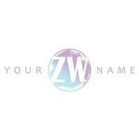 zw Initiale Logo Aquarell Vektor Design