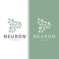nervcell logotyp, nervcell nerv eller tång vektor abstrakt molekyl design, mall illustration