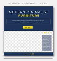 modern minimalistisk möbel försäljning, röd social media posta mall design, händelse befordran vektor baner