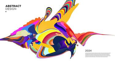 Vektor bunt abstrakt psychedelisch Flüssigkeit und Flüssigkeit Hintergrund Muster 2024