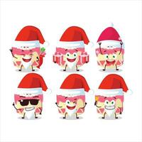 Santa claus Emoticons mit Schätzchen Kuchen Kirsche Karikatur Charakter vektor