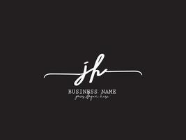 Unterschrift jh Luxus Blumen- Logo, feminin jh Logo Symbol Vektor