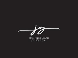 Unterschrift jg Luxus Blumen- Logo, feminin jg Logo Symbol Vektor