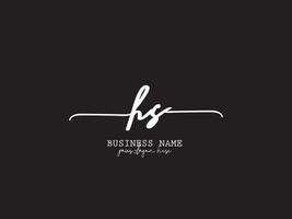 feminin hs signatur logotyp, kläder hs typografi lyx brev logotyp branding vektor