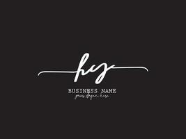 feminin hy Unterschrift Logo, bekleidung hy Typografie Luxus Brief Logo branding vektor