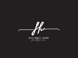 feminin Typografie fh Logo Marke, Luxus fh Unterschrift Brief Logo zum Ihre Blumen- Geschäft vektor