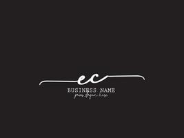 Luxus ec Unterschrift Brief Logo, modern feminin ec Logo Symbol Design vektor