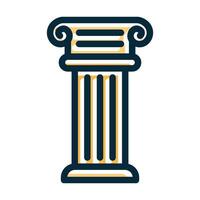 griechisch Säulen Vektor dick Linie gefüllt dunkel Farben