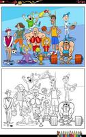 Karikatur Sportler von anders Sport Disziplin Färbung Seite vektor