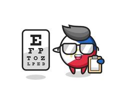 Illustration des philippinischen Flaggen-Abzeichen-Maskottchens als Augenarzt vektor