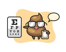 Illustration von Poop-Maskottchen als Augenarzt vektor