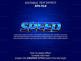 hastighet text effekt redigerbar font effekt, 3d text. vektor mall