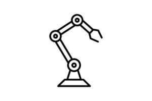 Roboter Arm Symbol. Symbol verbunden zu Gerät, künstlich Intelligenz. Linie Symbol Stil. einfach Vektor Design editierbar