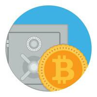 Ersparnisse und Akkumulation von Bitcoin Symbol eben App. Vektor Bitcoin Ersparnisse, Finanzen Kapitalisierung Illustration