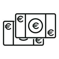 euro kontanter pengar ikon översikt vektor. säker kreditera vektor