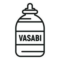 wasabi plast flaska ikon översikt vektor. kultur asiatisk sås vektor