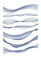abstrakt blå Vinka linje vektor illustration samling uppsättning. abstrakt element för dekoration