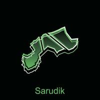 Karte Stadt von Sarudik, Grenzen zum Ihre Infografik. Vektor Illustration Design Vorlage