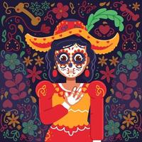 mexikanische dame mit dia de muertos schminken