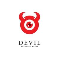 röd djävul logotyp vektor ikon mall