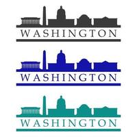 washington skyline illustrerad på vit bakgrund vektor