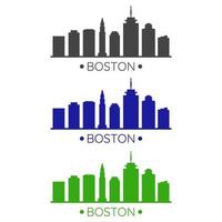 bostons skyline illustrerad på vit bakgrund vektor