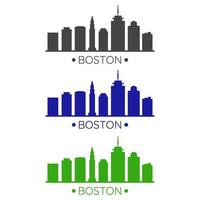 Skyline von Boston auf weißem Hintergrund dargestellt vektor