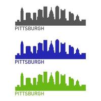 Pittsburgs skyline illustrerad på vit bakgrund vektor