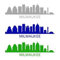 Skyline von Milwaukee auf weißem Hintergrund dargestellt vektor