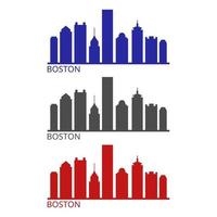 Skyline von Boston auf weißem Hintergrund dargestellt vektor