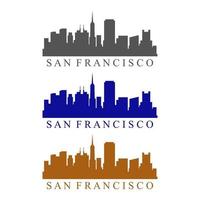 San Francisco Skyline auf weißem Hintergrund dargestellt vektor